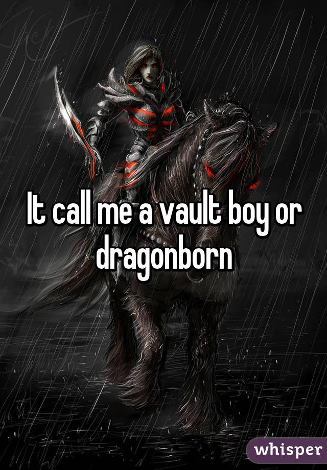 It call me a vault boy or dragonborn