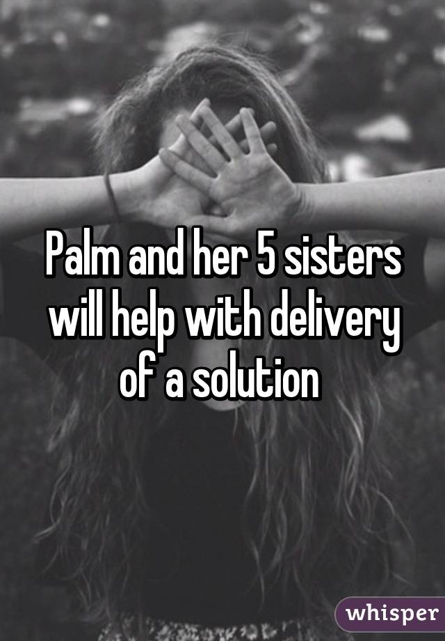 Palm and her 5 sisters will help with delivery of a solution 