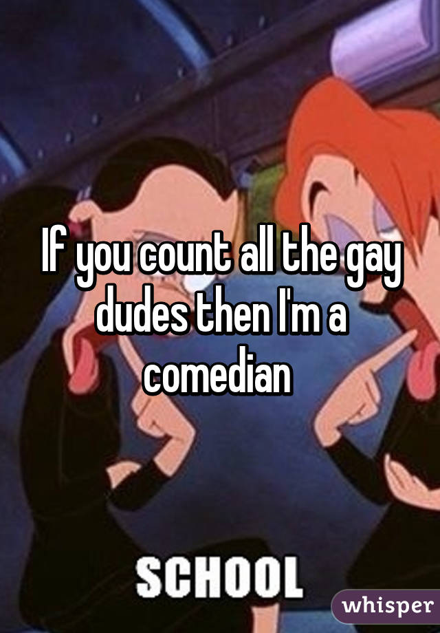 If you count all the gay dudes then I'm a comedian 