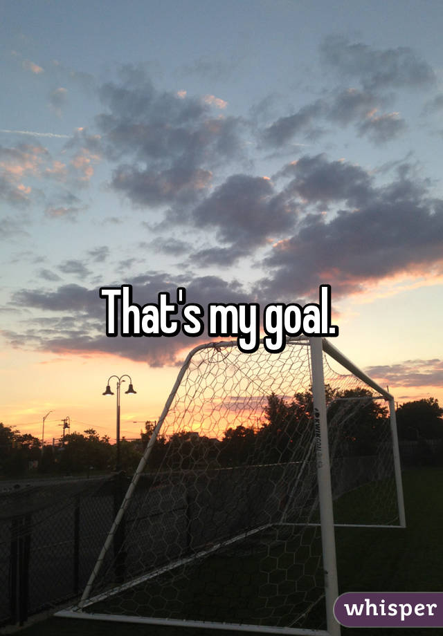 That's my goal. 