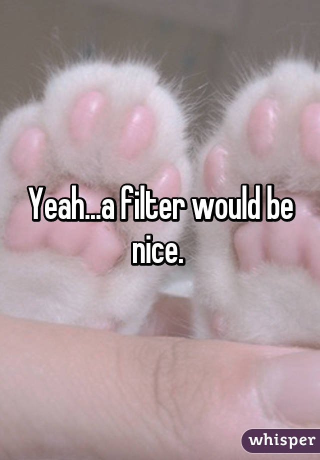 Yeah...a filter would be nice. 