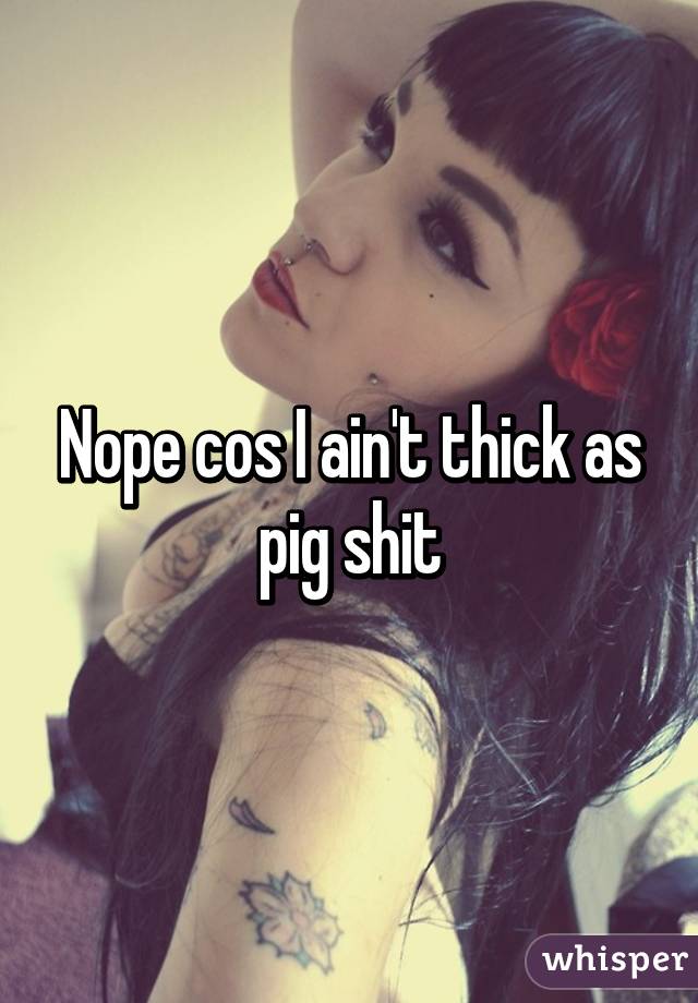 Nope cos I ain't thick as pig shit