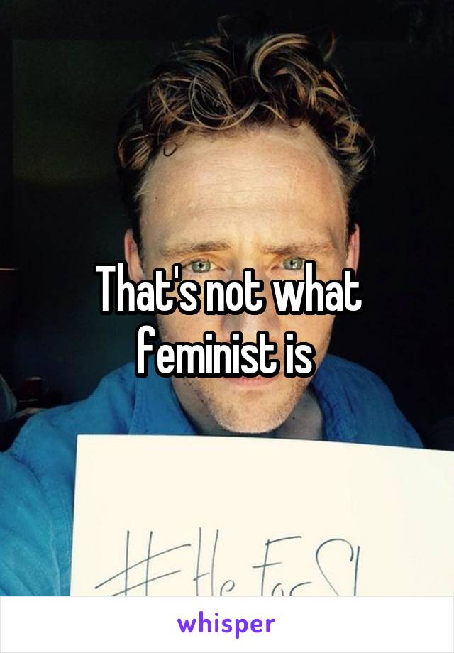 That's not what feminist is 