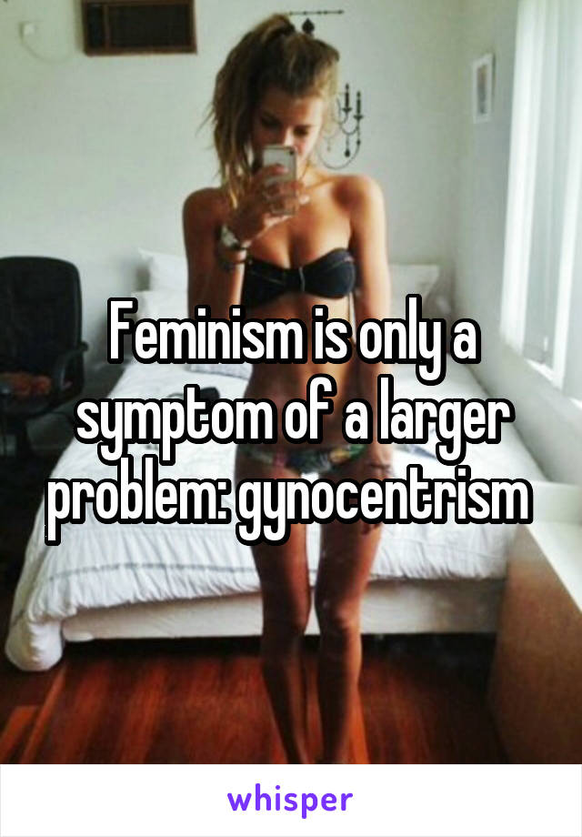 Feminism is only a symptom of a larger problem: gynocentrism 