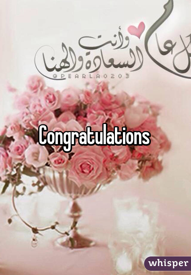 Congratulations 