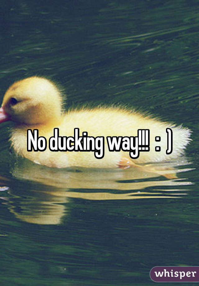 No ducking way!!!  :  )