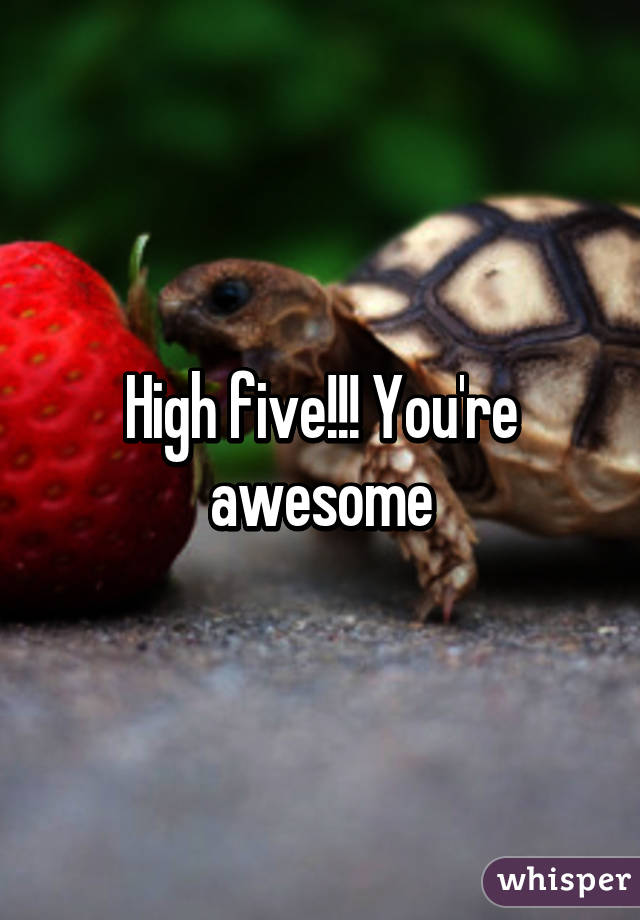 High five!!! You're awesome