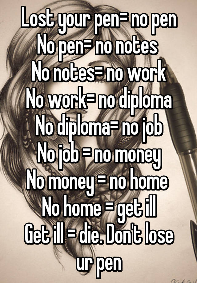 No pen deals no notes