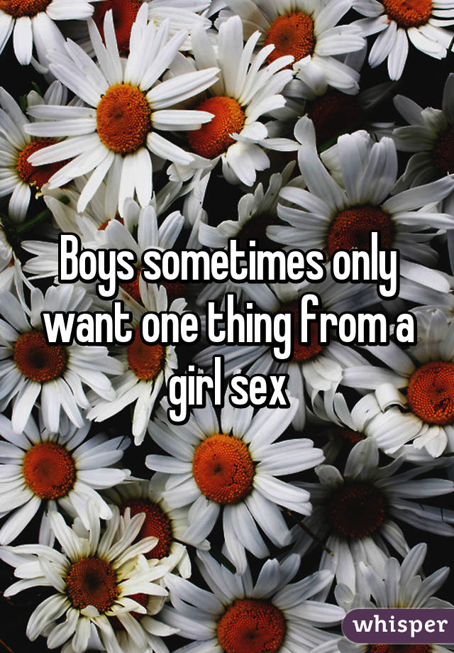 Boys sometimes only want one thing from a girl sex