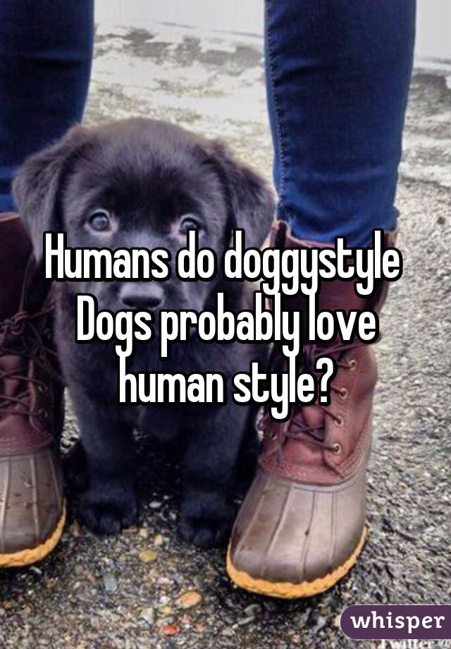 Humans do doggystyle 
Dogs probably love human style😂