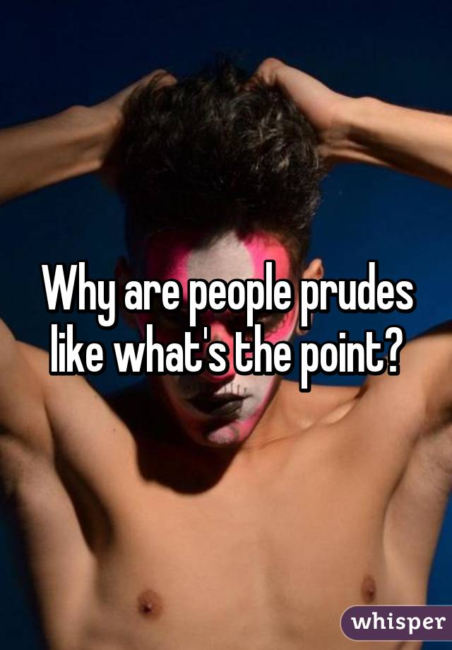 Why are people prudes like what's the point?