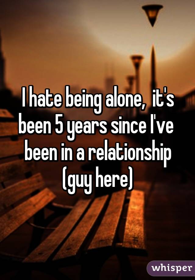 I hate being alone,  it's been 5 years since I've  been in a relationship (guy here)