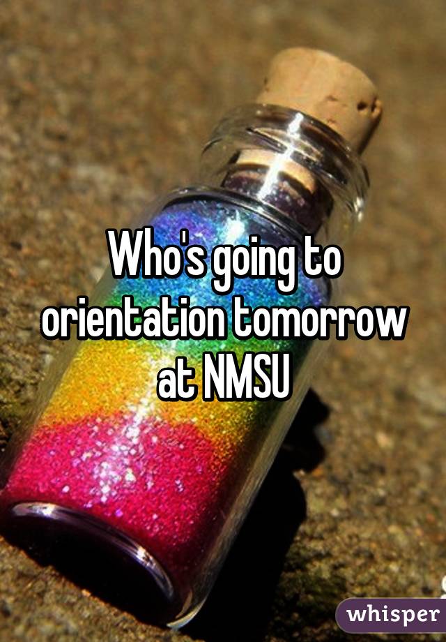 Who's going to orientation tomorrow at NMSU