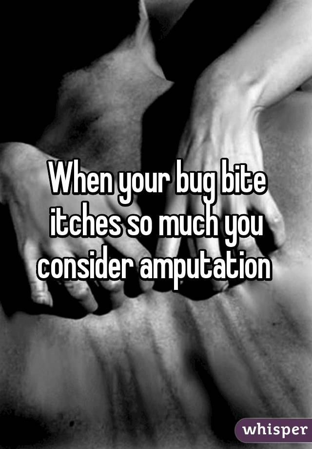 When your bug bite itches so much you consider amputation 