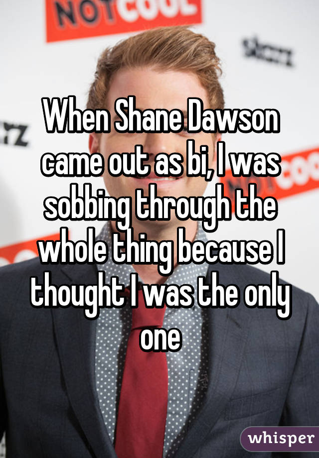 When Shane Dawson came out as bi, I was sobbing through the whole thing because I thought I was the only one