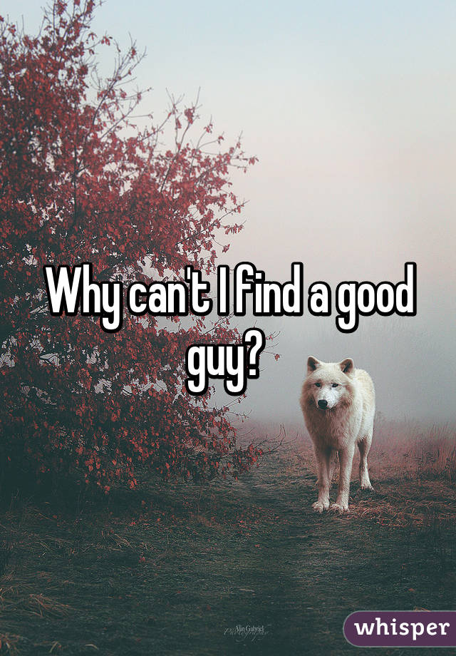 Why can't I find a good guy? 