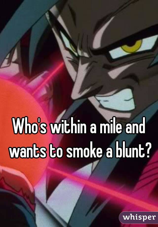 Who's within a mile and wants to smoke a blunt?