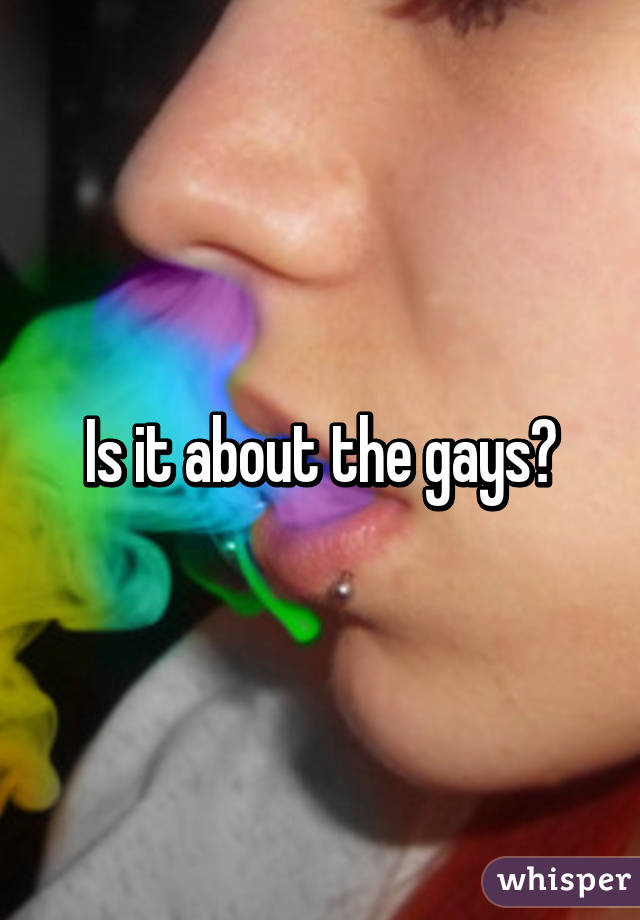 Is it about the gays?