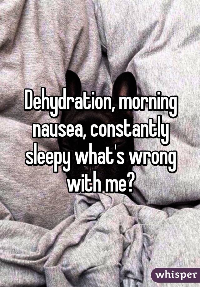 Dehydration, morning nausea, constantly sleepy what's wrong with me?