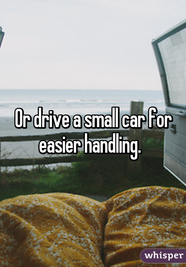 Or drive a small car for easier handling.  