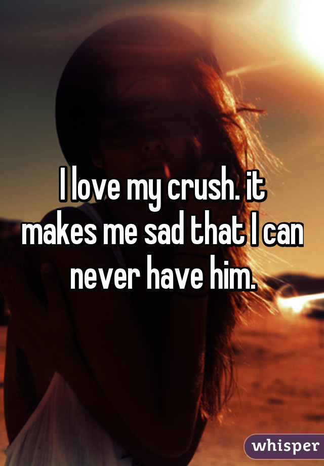 I love my crush. it makes me sad that I can never have him.