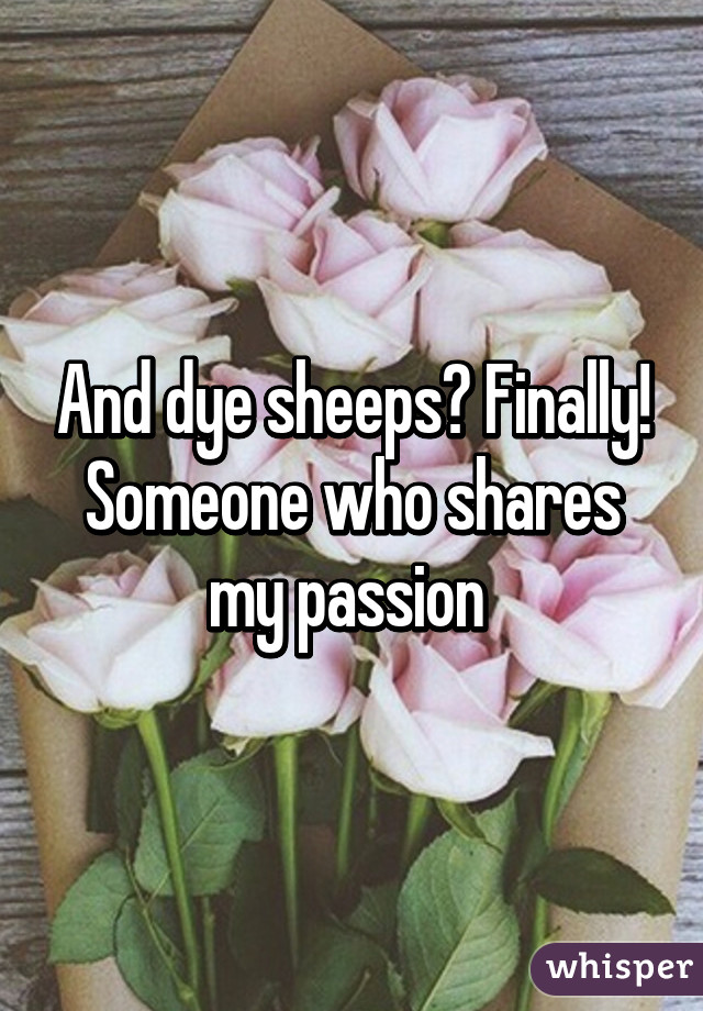 And dye sheeps? Finally! Someone who shares my passion 