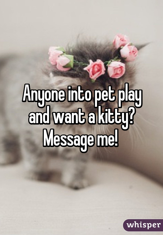 Anyone into pet play and want a kitty? Message me! 