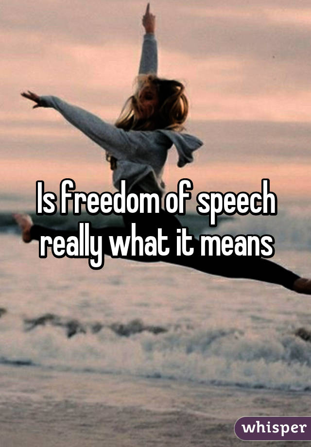 Is freedom of speech really what it means