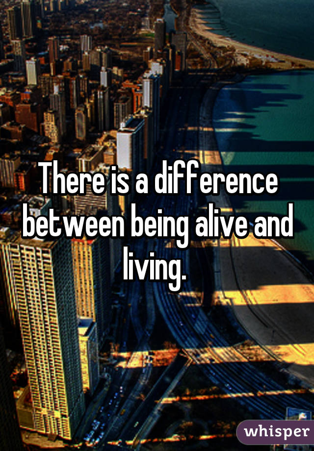 There is a difference between being alive and living. 