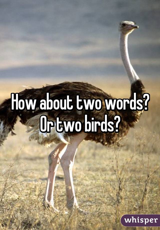 How about two words?
Or two birds?