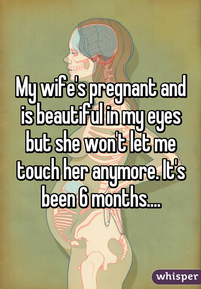 My wife's pregnant and is beautiful in my eyes but she won't let me touch her anymore. It's been 6 months....