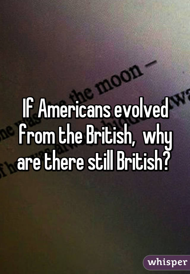 If Americans evolved from the British,  why are there still British? 