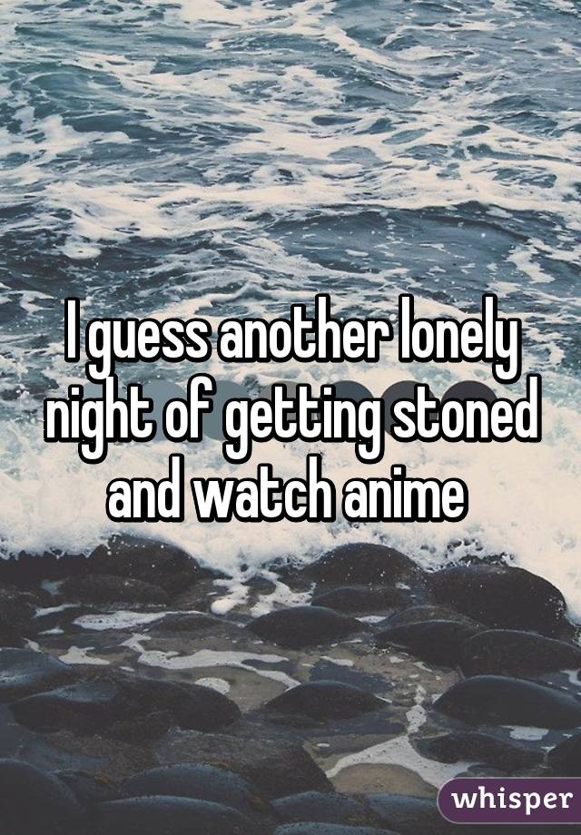 I guess another lonely night of getting stoned and watch anime 