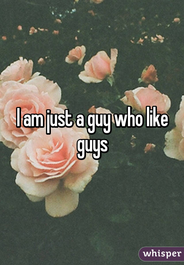 I am just a guy who like guys