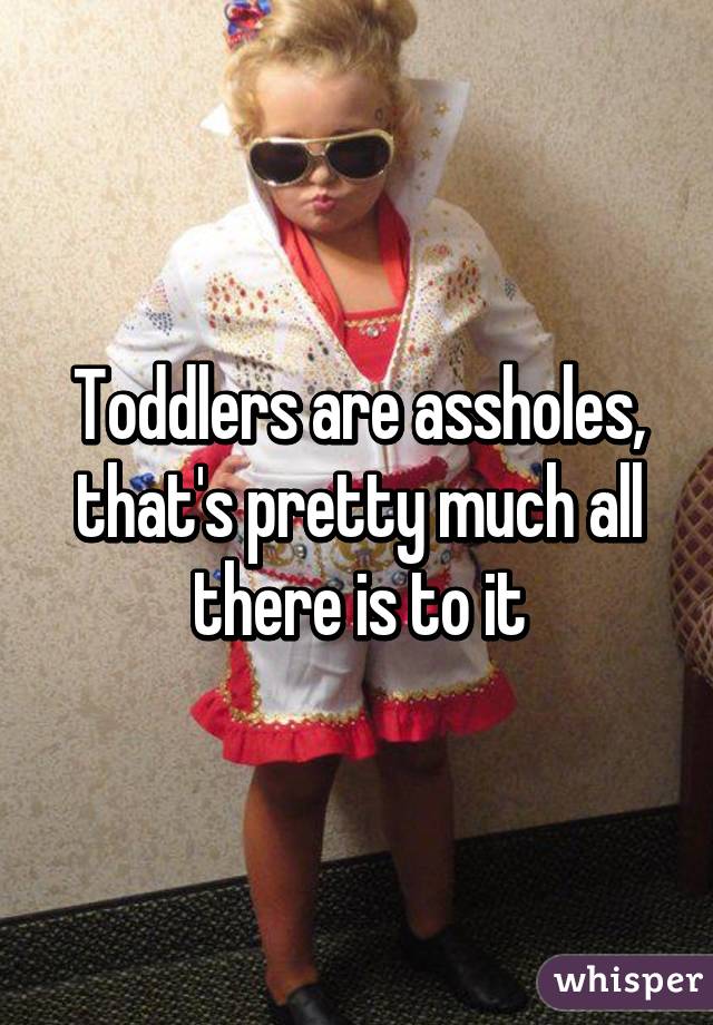 Toddlers are assholes, that's pretty much all there is to it