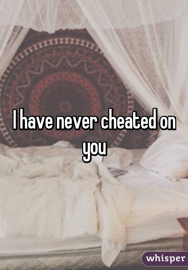 I have never cheated on you