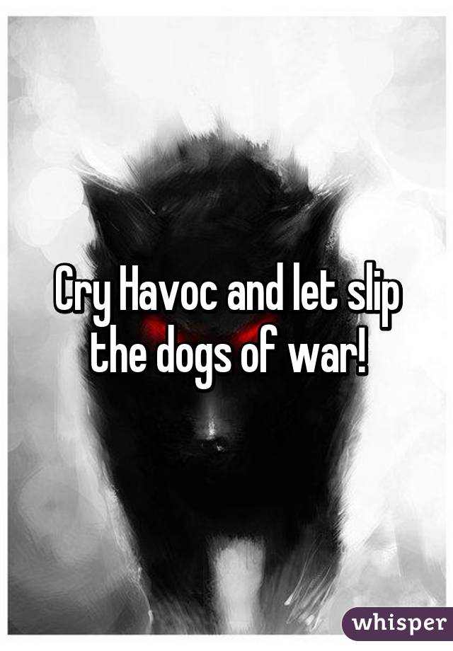 what is the meaning of cry havoc and let slip the dogs of war