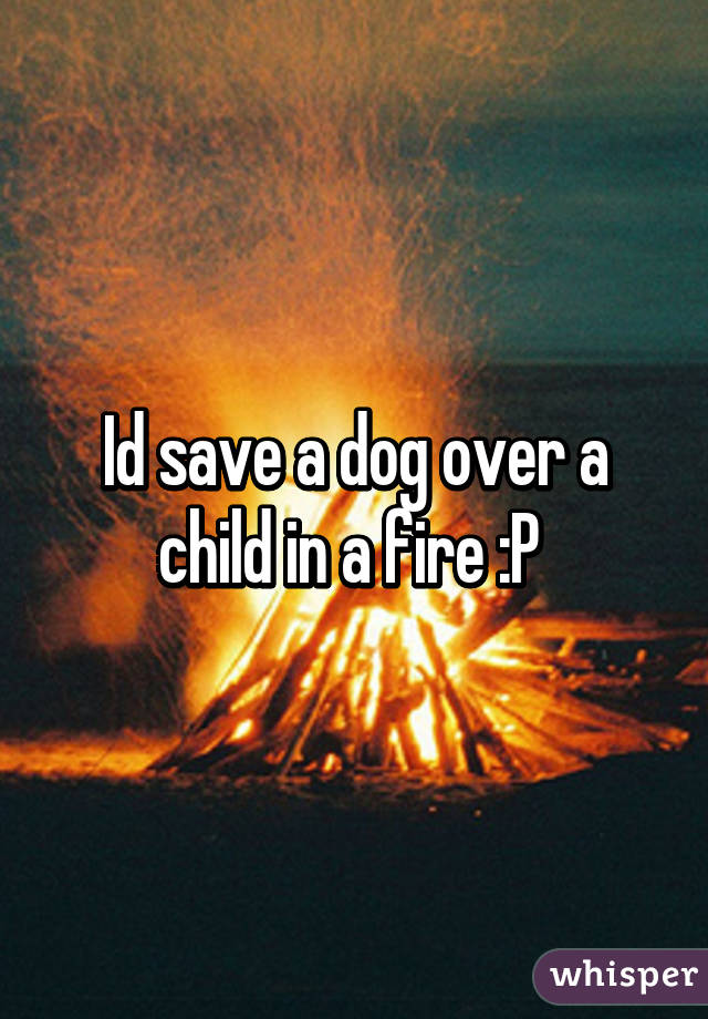 Id save a dog over a child in a fire :P 