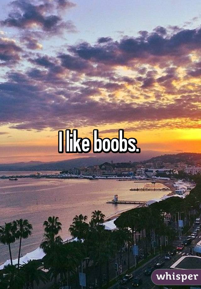 I like boobs. 