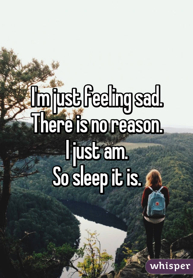 I'm just feeling sad.
There is no reason.
I just am.
So sleep it is.