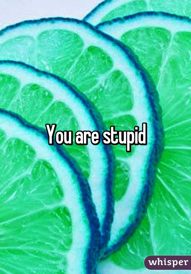 You are stupid
