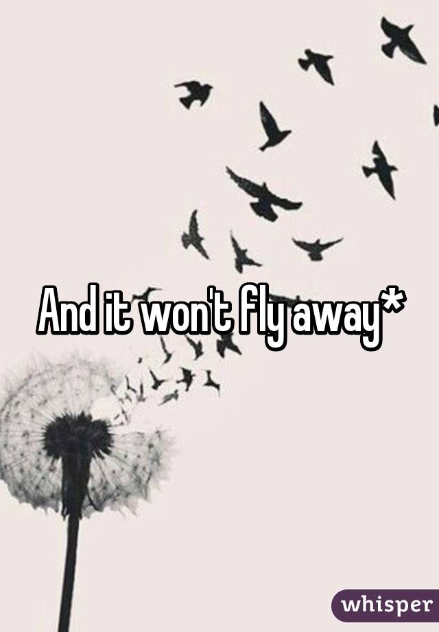 And it won't fly away*