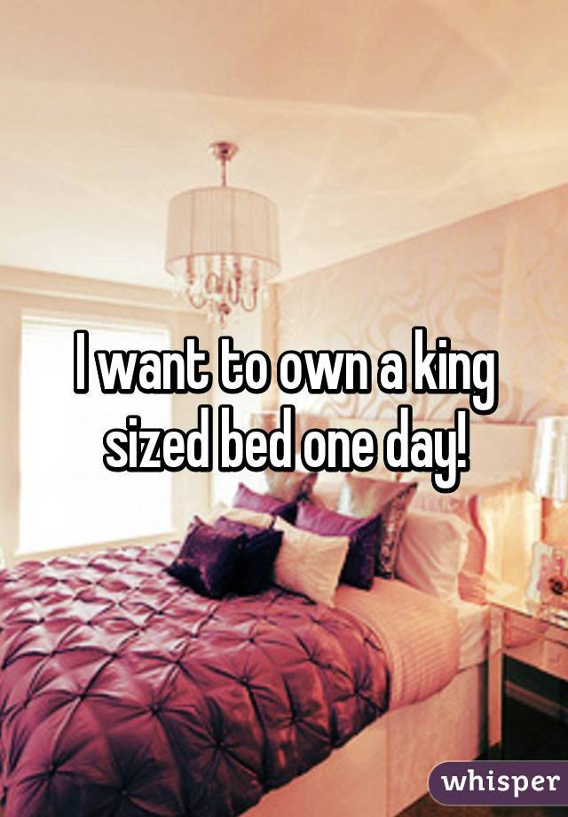 I want to own a king sized bed one day!