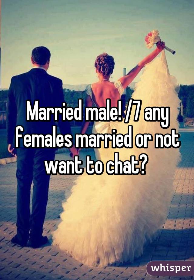Married male! /7 any females married or not want to chat? 
