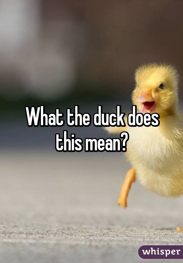 What the duck does this mean?