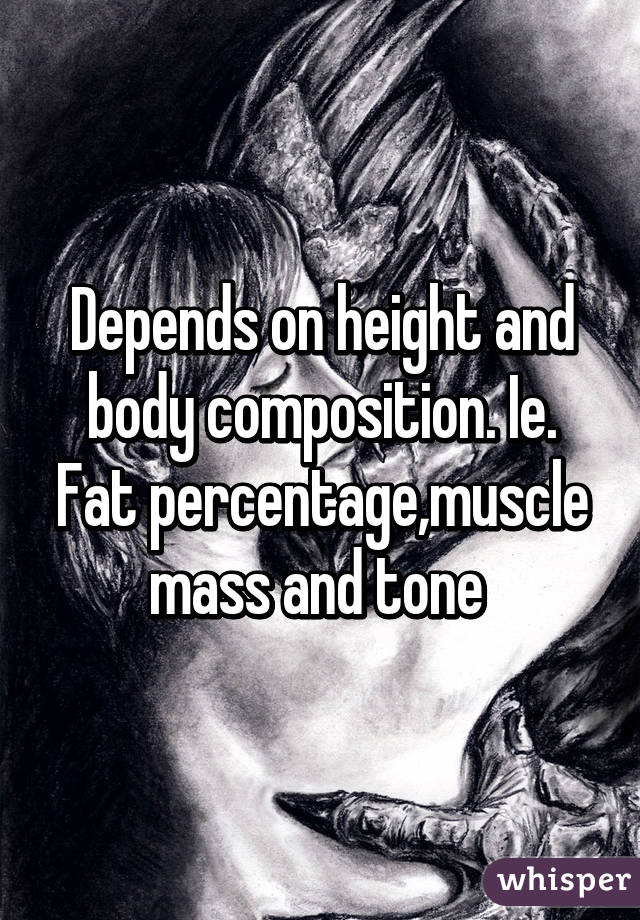 Depends on height and body composition. Ie. Fat percentage,muscle mass and tone 