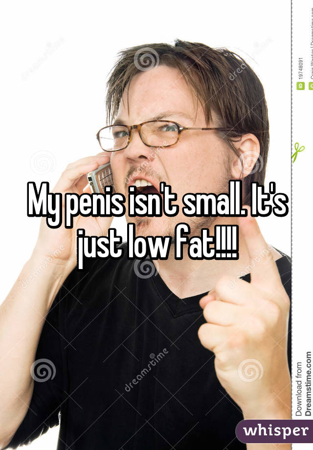 My penis isn't small. It's just low fat!!!!