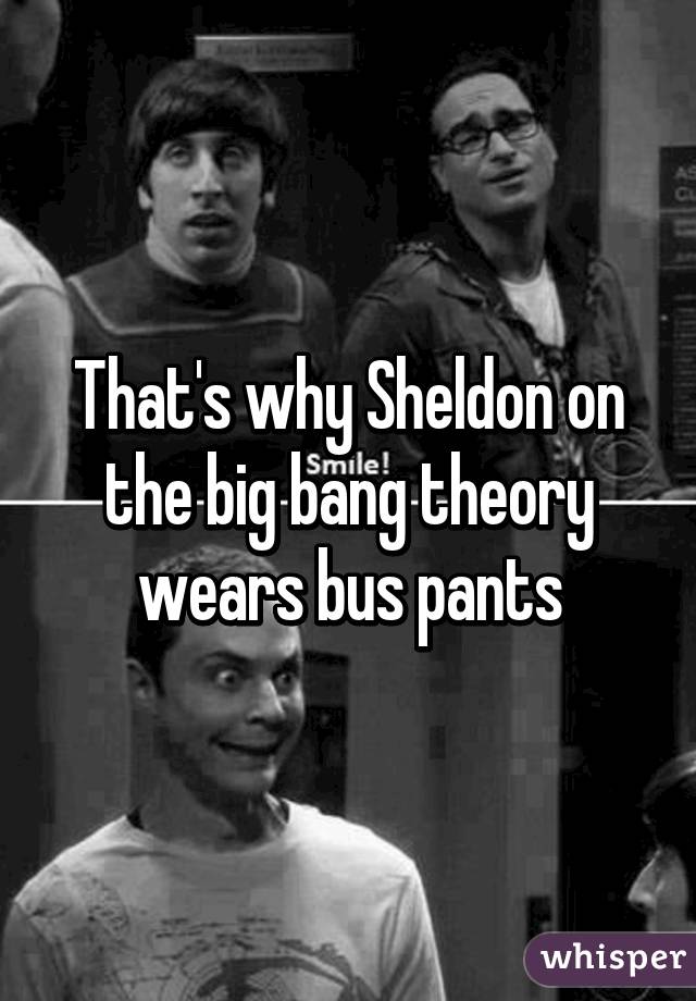 That's why Sheldon on the big bang theory wears bus pants