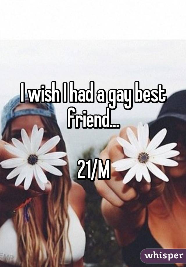 I wish I had a gay best friend...

21/M