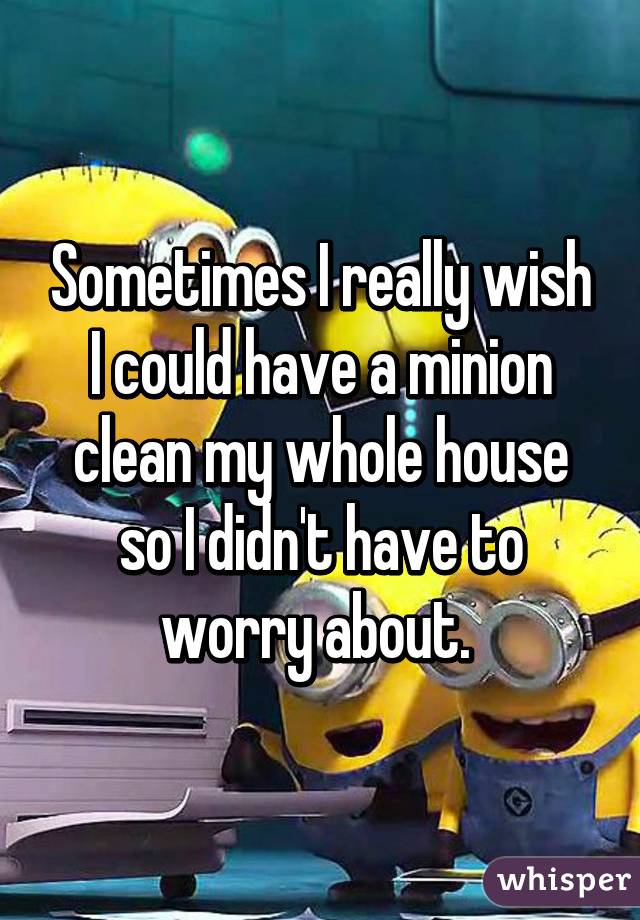 Sometimes I really wish I could have a minion clean my whole house so I didn't have to worry about. 